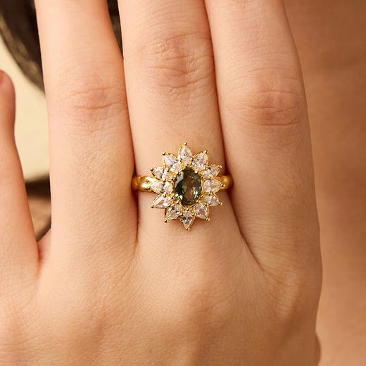 北京仓｜Agapee-Calia-青色 锤纹 锆石 戒指［法国设计师］ 商品图1