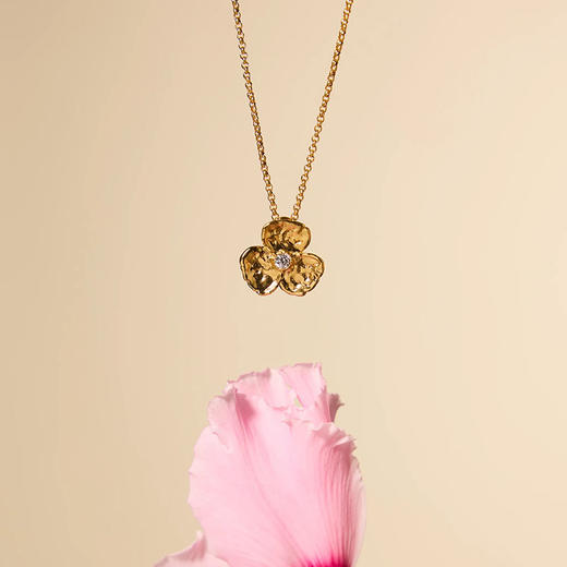 在途4周到｜Agapee-Narci-金色 水仙花 缎面 吊坠 项链［法国设计师］ 商品图3