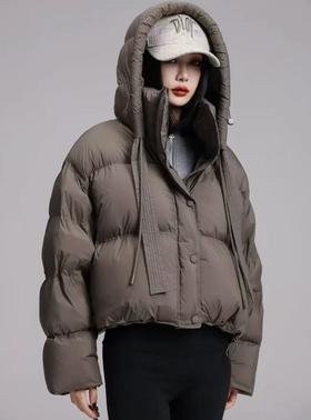 这也太蓬松了【羽绒服】绒子含量90% 面包服短款设计感时尚有型羽绒服-喜出