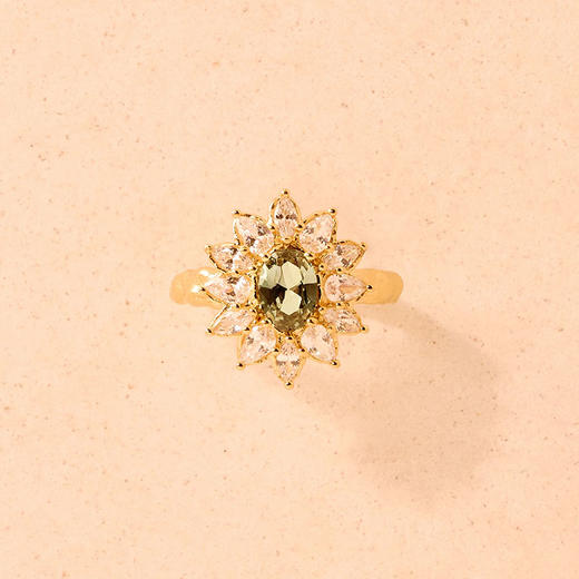 北京仓｜Agapee-Calia-青色 锤纹 锆石 戒指［法国设计师］ 商品图0