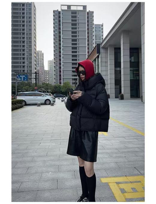 简约款【羽绒服】充绒量90% 8012连帽简约百搭短款休闲羽绒服-喜出 商品图2