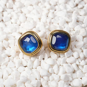 北京仓｜Goossens Paris-BO PIN-宝蓝色 方形 耳环［法国设计师］