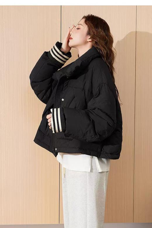 蓬松保暖【羽绒服】韩版小泡芙卷边袖可抽绳短款面包羽绒服-喜出 商品图2