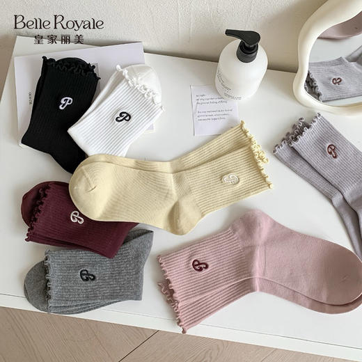 【39元5双，下单拍5】皇家丽美女士棉袜中筒袜秋冬加厚长袜保暖棉袜WZM3678 商品图2