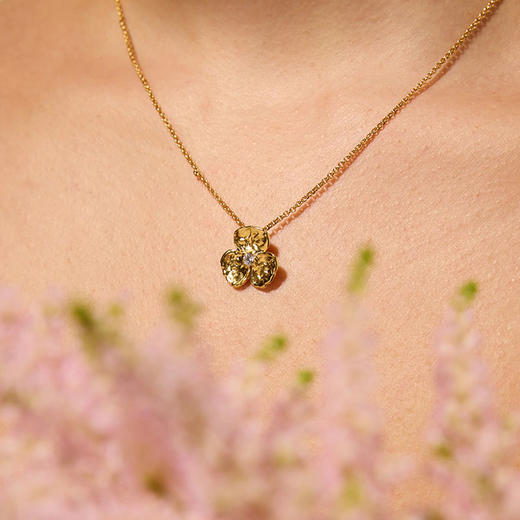 在途4周到｜Agapee-Narci-金色 水仙花 缎面 吊坠 项链［法国设计师］ 商品图5