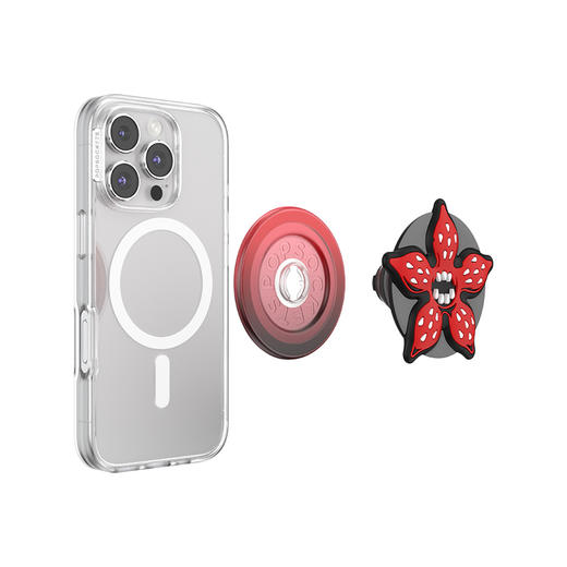 【异世界回信】食人花·MagSafe圆啪嗒 泡泡骚 × 怪奇物语联名系列 MAGSAFE磁吸手机气囊支架 Round圆啪嗒系列 异形 黑红 商品图3