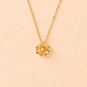 北京仓｜Agapee-Zinnia -金色 缎面 吊坠 项链［法国设计师］