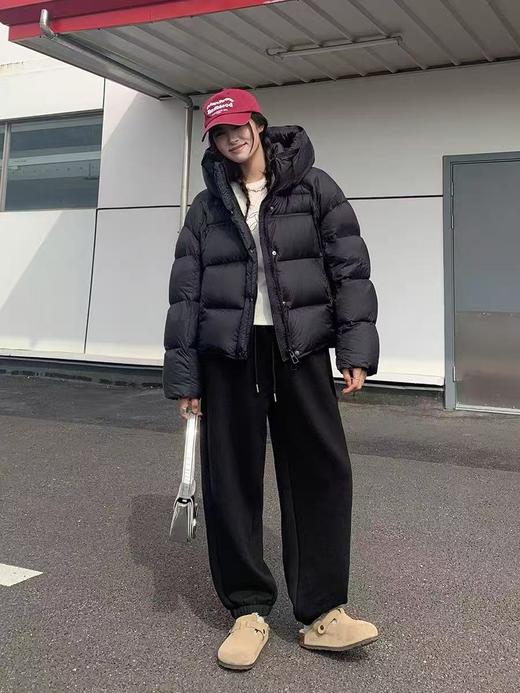 简约款【羽绒服】充绒量90% 8012连帽简约百搭短款休闲羽绒服-喜出 商品图0