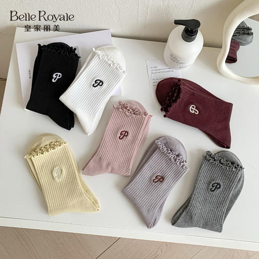 【39元5双，下单拍5】皇家丽美女士棉袜中筒袜秋冬加厚长袜保暖棉袜WZM3678 商品图3
