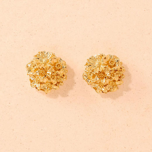 北京仓｜Agapee-Meli-金色 梅利 花朵 耳钉［法国设计师］ 商品图0
