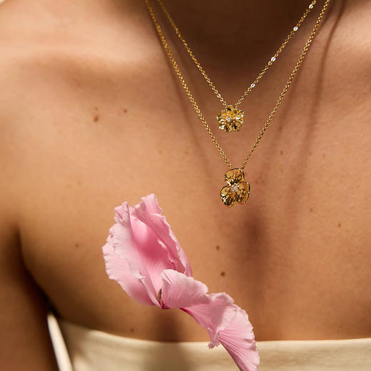 北京仓｜Agapee-Zinnia -金色 缎面 吊坠 项链［法国设计师］ 商品图4