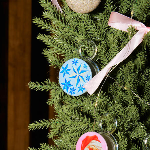 【闪闪的季节】雪花冰晶 POPGRIP泡泡骚手机粘贴式气囊支架 Graphic平面系列 蓝色 商品图1