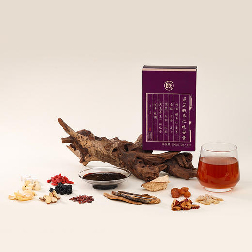 正安 灵芝酸枣仁晚安膏  100g（10g×10袋）/盒  13味配伍温润不燥 伴你一夜睡眠 商品图1