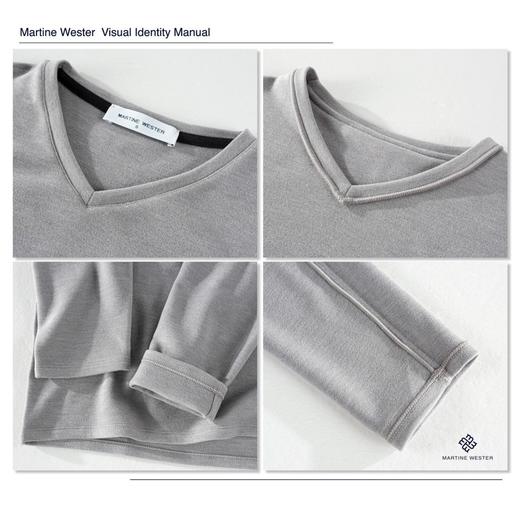 MARTINE WESTER男式暖姜绒V领长袖内衣 11025599 商品图6