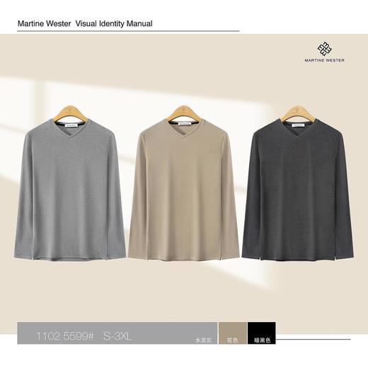 MARTINE WESTER男式暖姜绒V领长袖内衣 11025599 商品图0