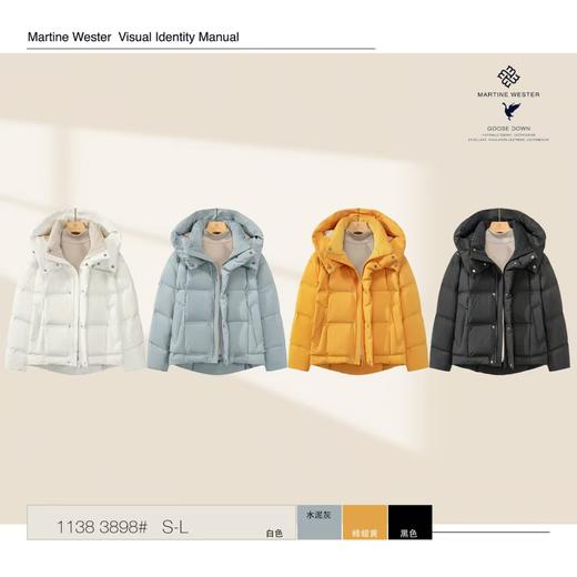 Martine Wester 女款机织直充面料可脱卸帽小落肩鹅绒服  11383898 商品图0