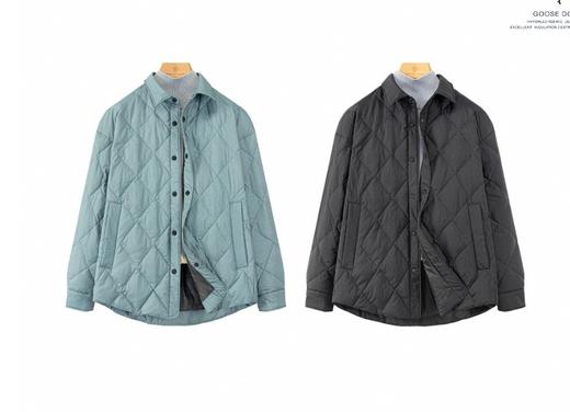 Martine Wester 女密可柔轻量面料菱形格衬衣领薄款鹅绒服  11383602 商品图0