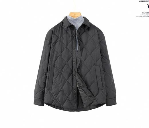 Martine Wester 女密可柔轻量面料菱形格衬衣领薄款鹅绒服  11383602 商品图2