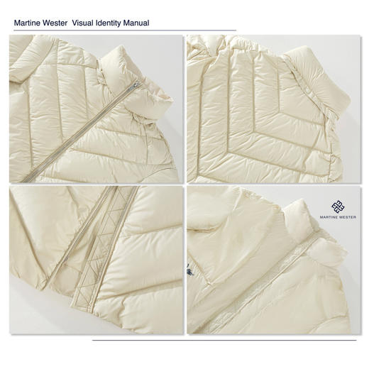 MARTINE WESTER 女大V形切线茧型可脱卸帽中长款鹅绒服 1138 5383 商品图4