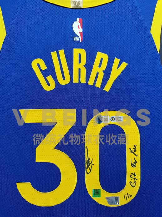 收藏系列 库里 蓝色球员版 GIFT 亲笔签名球衣 商品图2