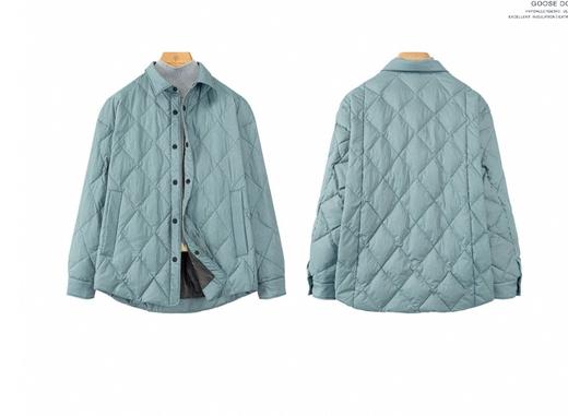 Martine Wester 女密可柔轻量面料菱形格衬衣领薄款鹅绒服  11383602 商品图3