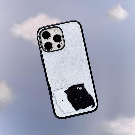 【毛绒故事·手机壳】黑白贴贴 POPCASE手机壳 MagSafe Popcase磁吸款 撞色 小猫 小狗 iPhone 17/16/15/14/13 商品图1