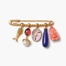 北京仓｜Chan Luu-Scarab-圣甲虫 紫水晶 石榴石 胸针［美国设计师］