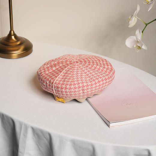 北京仓｜LAULHERE-Glaieul-玫瑰粉 千鸟格 贝雷帽［法国设计师］ 商品图0