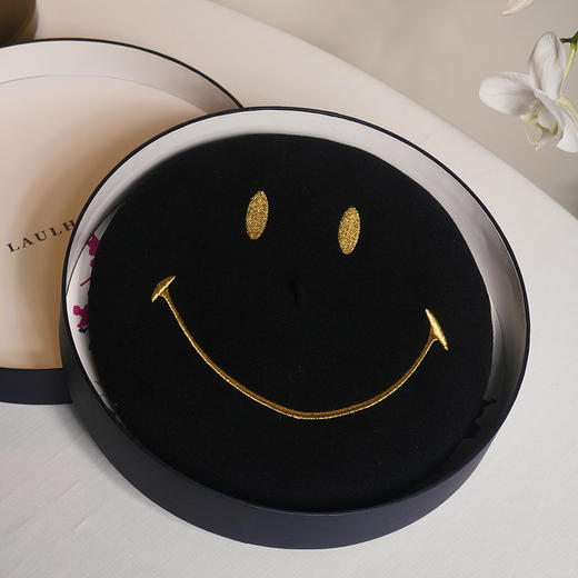 北京仓｜LAULHERE-SMILEY-经典黑色 贝雷帽［法国设计师］ 商品图6