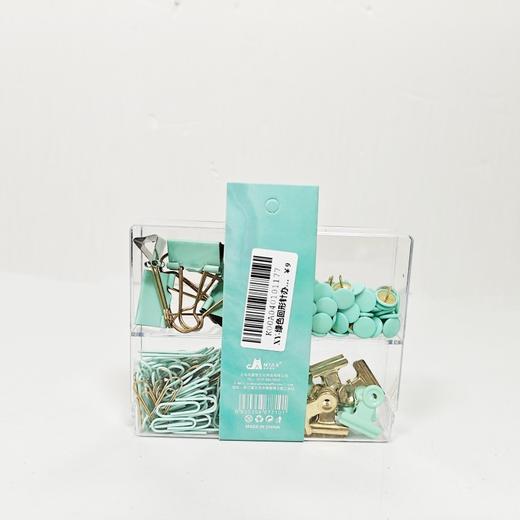 XY-绿色回形针办公用品彩色图钉可爱紫色长尾夹粉金票据夹子套装组合 9.00元 商品图1