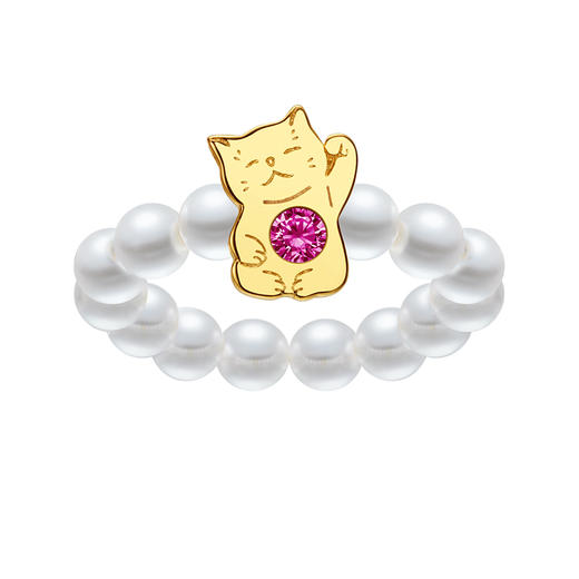 招财猫珍珠戒指 商品图0