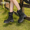 预售|Safiya/索菲娅2025小个子厚底增高皮带扣百搭复古中筒堆堆西部靴SFD4116M69 商品缩略图8