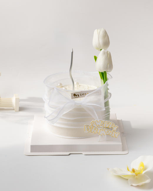 4英寸白色郁金香（百分百进口动物奶油） 商品图0