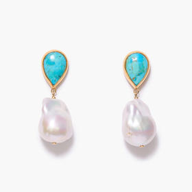 订购6周到｜Chan Luu-Sonora-绿松石 巴洛克珍珠 耳环［美国设计师］