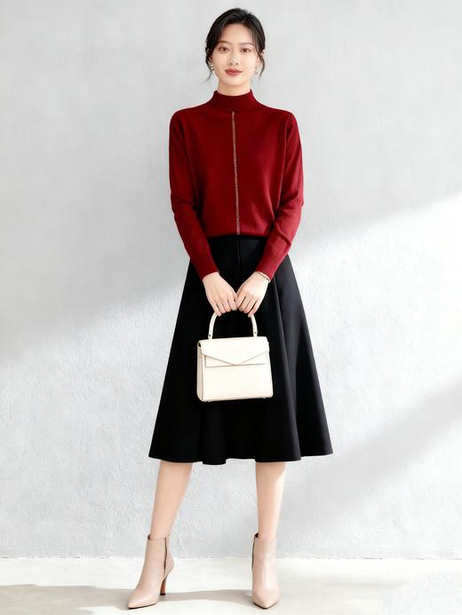 臣禾	【烫钻小衫】半高领套头针织衫	JZ254090175 商品图6