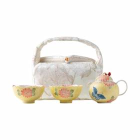 W-YSCH-1033 雏菊蝶语手绘小雏菊一壶两杯小套装