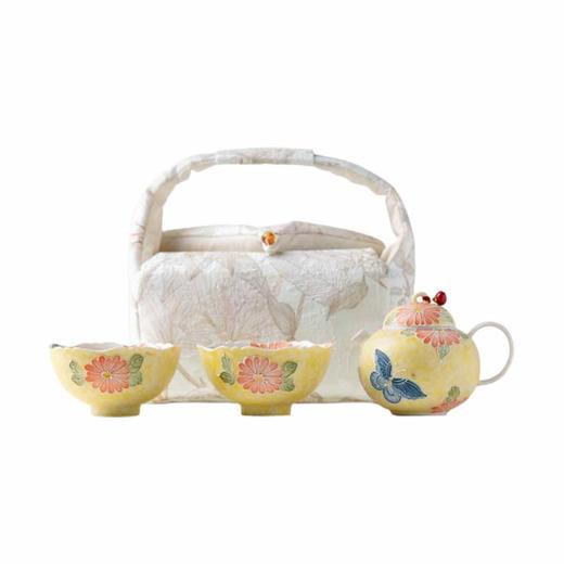 W-YSCH-1033 雏菊蝶语手绘小雏菊一壶两杯小套装 商品图0