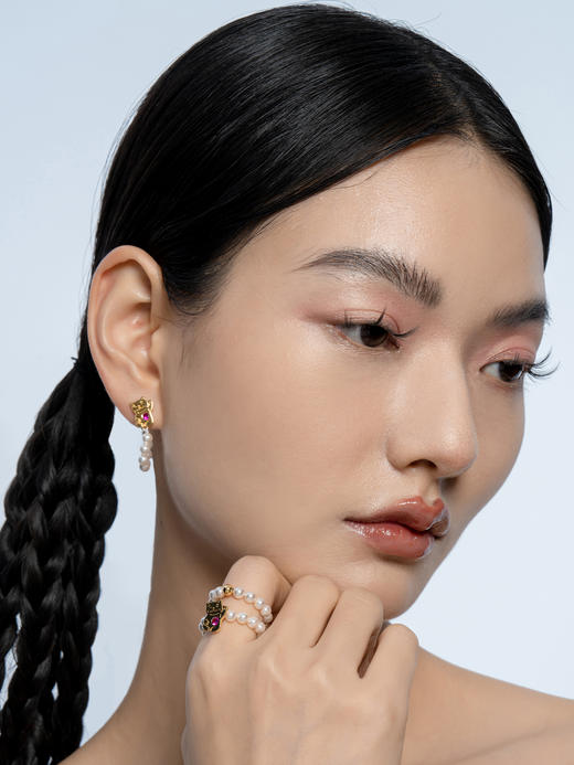 招财猫珍珠戒指 商品图3