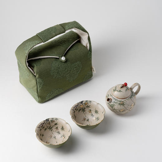 W-YSCH-1032 清风竹林手绘竹子一壶两杯小套装 商品图3