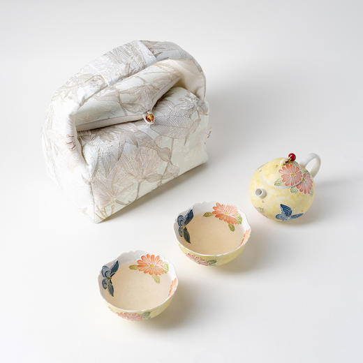 W-YSCH-1033 雏菊蝶语手绘小雏菊一壶两杯小套装 商品图1