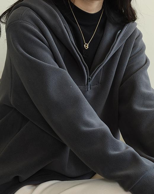 臣禾	【连帽摇粒绒卫衣】半开襟休闲套头上衣	JZ254050175 商品图6