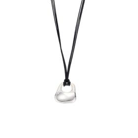 银丝刺绣锁包项链银色(黑色)