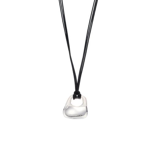 银丝刺绣锁包项链银色(黑色) 商品图0