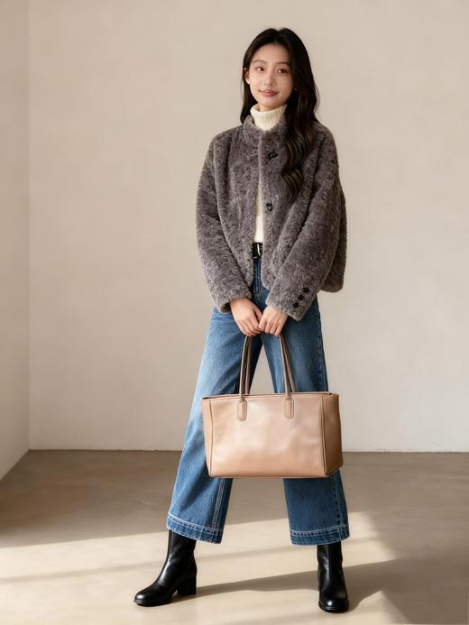 臣禾	【立领皮草】仿羊羔毛皮毛一体外套环保皮草	JZ254011975 商品图4