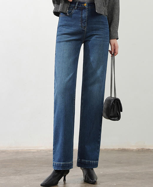 L1臣禾	【小太阳蓝牛仔】加绒直筒裤保暖舒适休闲裤	JZ254060158 商品图3