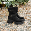 预售|Safiya/索菲娅2025小个子厚底增高皮带扣百搭复古中筒堆堆西部靴SFD4116M69 商品缩略图1