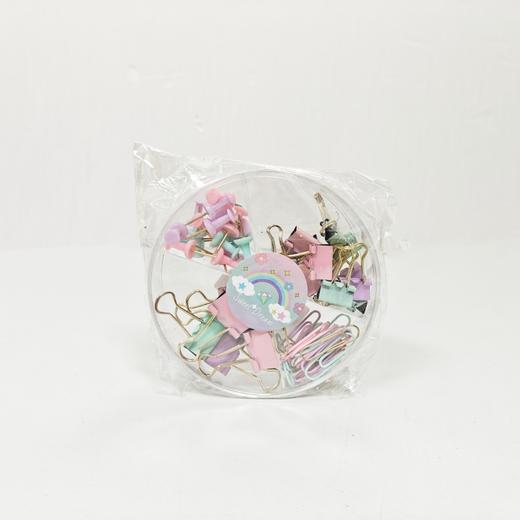 XY-绿色回形针办公用品彩色图钉可爱紫色长尾夹粉金票据夹子套装组合 9.00元 商品图5