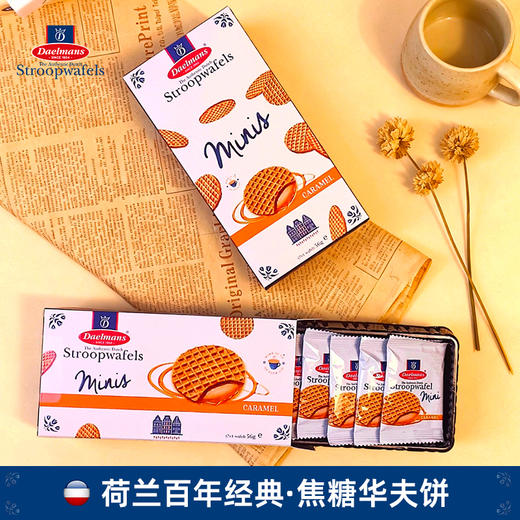 Daelmans德蒙迷你焦糖味夹心华夫饼干56g/152856  焦糖夹心 丝滑如绸 商品图0
