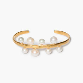 订购6周到｜Chan Luu-Soleil-淡水珍珠 锤纹 手镯［美国设计师］