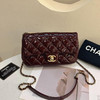 Chanel CF 大mini 酒红色 漆皮拼皮 斜挎包 商品缩略图0